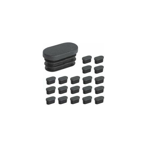 Bouchons De Pieds De Meubles Ovales - Protection Antidérapante En Plastique Noir - Pour Chaises Armoires Trampolines - Lot De 20 Pièces 20x40mm (1/5)