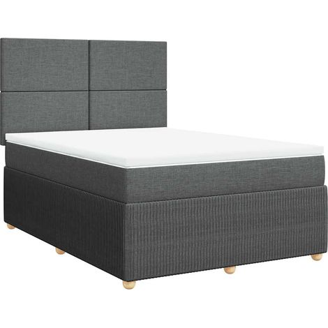 Boxspringbett mit Matratze Dunkelgrau 160x200 cm Stoff vidaXL (1/5)