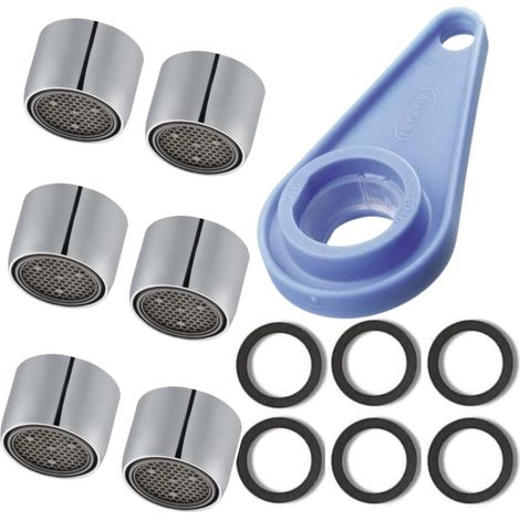 Schläfer 10055100 Set Rompigetto Rubinetto Universale M22, Filtro Miscelatore Cucina Anticalcare + Chiave M22/24/28. Compatibile con Aeratore NEOPERL risparmio acqua. Conf. 7PZ (1/5)
