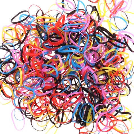 Élastiques En Caoutchouc - 500 Pièces - Diamètre 20 mm - Pour Chignon Tresse Dreadlocks - Multicolore (1/5)