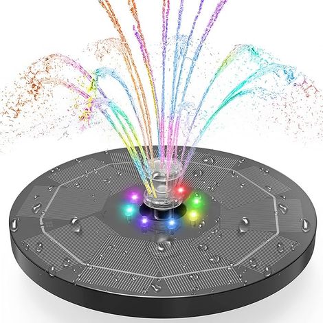 Fontaine solaire flottante 3,5 W pour extérieur, pompe à eau solaire avec 4 buses, pour bain d'oiseaux, aquarium et fontaine de jardin (1/3)