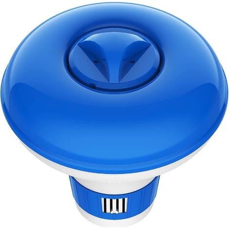 [JAMAIS UTILISÉ]Distributeur Flottant de Chlore, Diffuseurs pour Piscine, Diamètre 12cm/5pouces Doseur Flottant Réglable, Accessoires de Piscine pour Spa Jacuzzi Intérieur Extérieur, Bleu + Blanc (1/5)