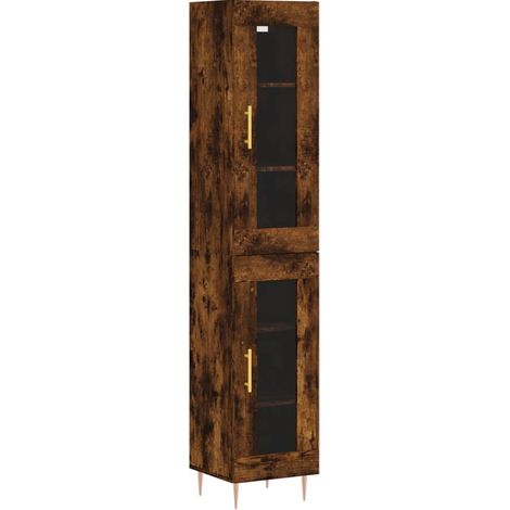 Maison Exclusive - Credenza Rovere Fumo 34,5x34x180 cm in Legno Multistrato