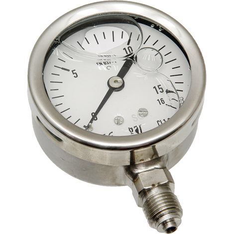 Vakuum-Manometer-Druckanzeige fi 63 mm G 5/16" unterer Edelstahl