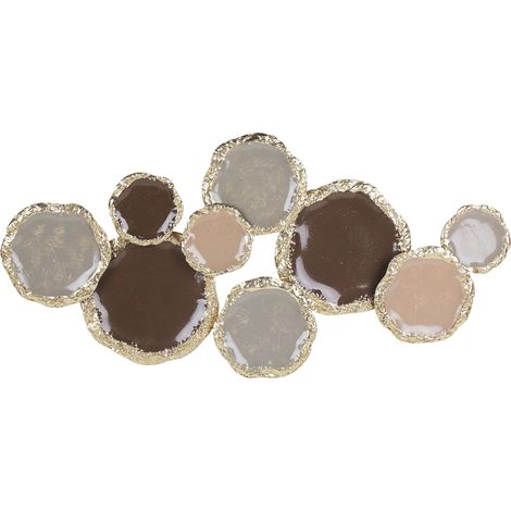 Arte murale decorativa moderna appesa in ferro forme astratte rotonde multicolore Argon
