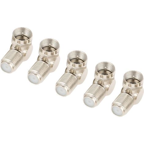Angle Droit F-Type Mâle à Femelle Plug Antenne TV Câble Connecteur Adaptateur Set pour RG6 RG59 Coax (1/5)