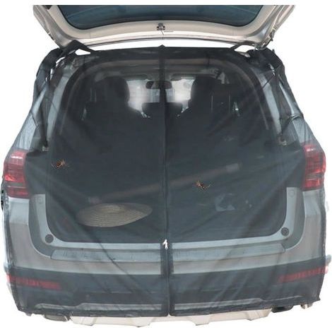 Moustiquaire magnétique pour hayon de voiture, avec fermeture éclair, pour l'extérieur, le camping-144 x 150 cm (1/4)