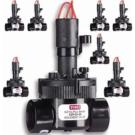 Pack 8 Electroválvula de riego 24V Toro 1'' tapa roscada PVC Funciona con programadores de riego eléctricos (1/3)