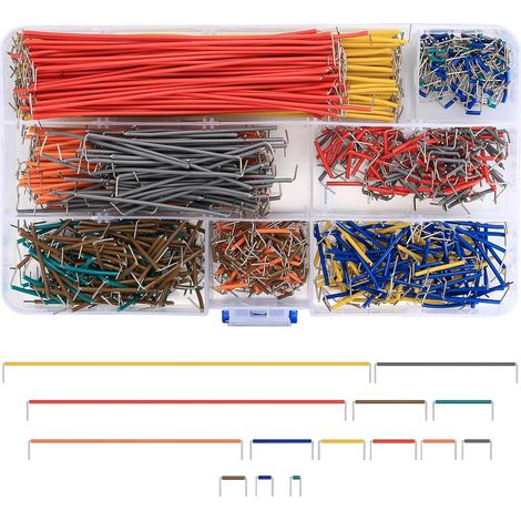 840 Pièces Breadboard Jumper Fil Kit, Forme de U Breadboard Jumper Câble Electrique, Fils de Cavalier Mâle vers Mâle pour Planche à Pain (1/5)