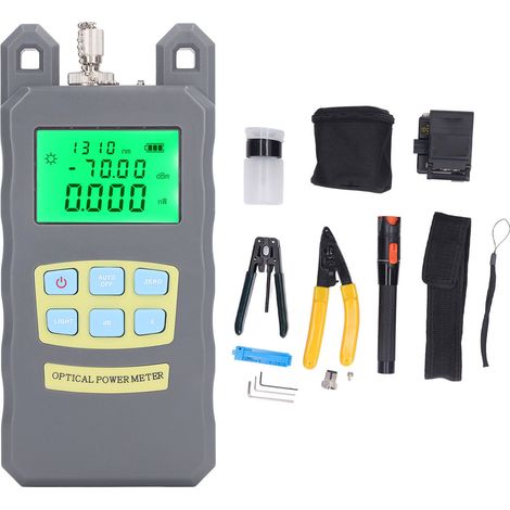 Kit de raccordement fibre optique avec adaptateur puissancemètre optique, pince à cliver, dénudeur et outil d'assemblage