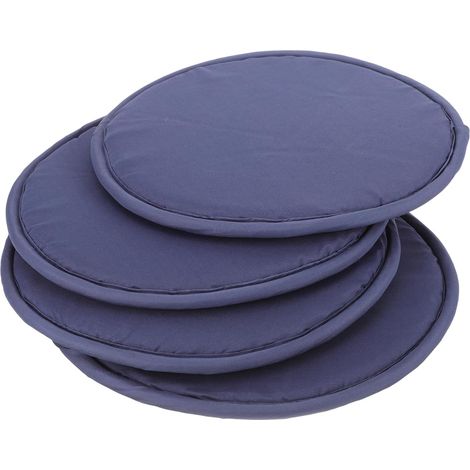 Coussin de Siège Rond D’extérieur 4 Pièces en Fibre Polyester (1/5)