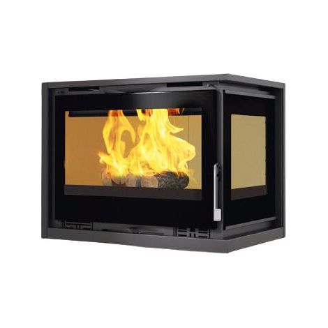 Insert à bois 2 vitres ventilé - FIREMATIC Jenn-D 12.8 kW  Foyer en fonte (1/4)