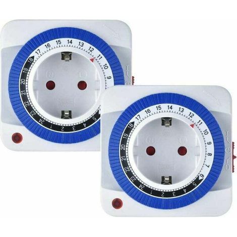 Mechanischer Timer, programmierbarer 24-Stunden-Timer mit 96 Schaltsegmenten, 16A 3680W Zeitschaltuhr für Beleuchtung und Haushaltsgeräte