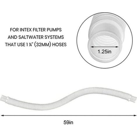 Tuyau de Piscine - Intex - 2Pcs 32mm - PVC Transparent - Durable - Léger