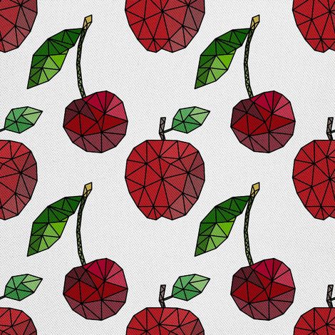 Telas decorativas para exteriores estilo Oxford con estampado geométrico de cerezas y manzanas. (1/5)