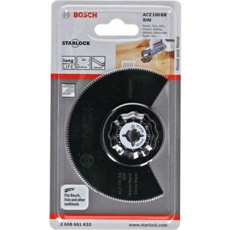 Bosch  1x BIM  Hoja de  sierra segmentada  Starlock ACZ  100 BB  Madera y  Metal -  2608661633