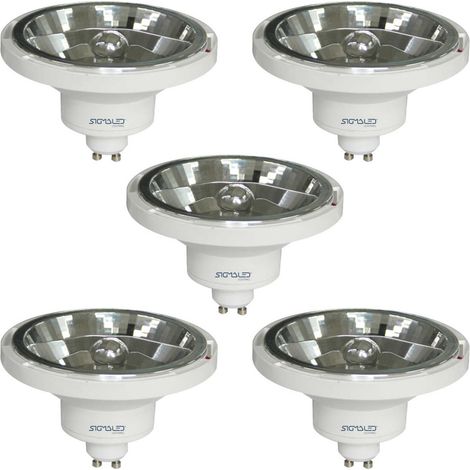 Spot LED AR111 GU10 14W (équivalent halogène 120W) - 220/240V AC - Blanc Naturel 4000K - 1050 lumen - Ampoule LED AR111 - Lot del 5 (1/5)