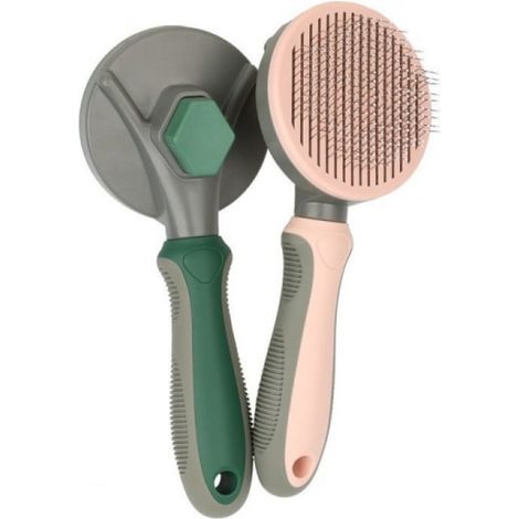 Lot de 2 peignes autonettoyants pour animaux, élimination des poils de chien et de chat, brosse autonettoyante-AquaForge (1/5)