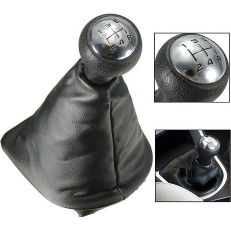 Ecleanfy - 5 Vitesses Pommeau de Levier de Vitesse avec Soufflet Compatible pour Peugeot 307 (1/4)