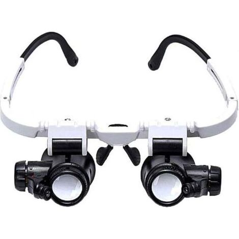 Loupe binoculaire avec 2 lampes LED, grossissement 8X 15X 23X, lunette loupe grossissante pour horloger, lecture, bijoutier et couture (1/4)