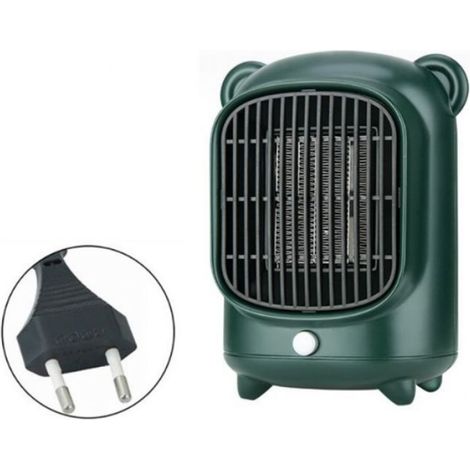 Chauffage d'espace électrique portable 500 W avec thermostat, petit radiateur en céramique de bureau-vert (1/4)