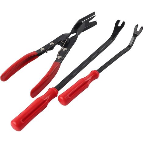 3 Pièces Pince pour garnitures de porte, Outil retirer clips garnitures panneaux Extracteur fixation Pince retirer clips Fixation garnitures porte pour Panneau Porte, Tableau Bord (1/5)