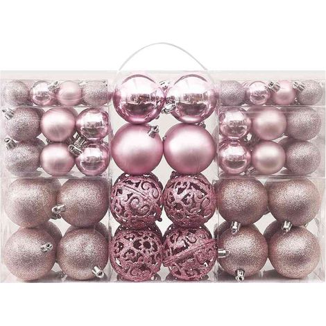 vidaXL Juego de bolas de Navidad 100 piezas rosa (1/2)