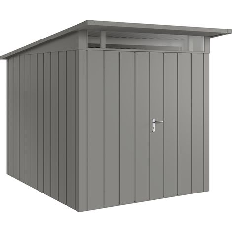 Hörmann Metall-Gerätehaus "Juno" mit Pultdach, JPD6 - Modern, 214 x 262 cm (B x T), graualuminium, 2-flüglige Tür (1/5)