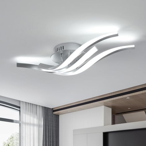 Plafonnier LED 24W 6500K Argent 52cm Salon Couloir (1/5)