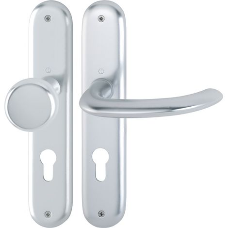 Jeu de garniture de porte longue Mar.53/273P/1138 Aluminium F1 PZ 72 mm DIN G/D (1/4)