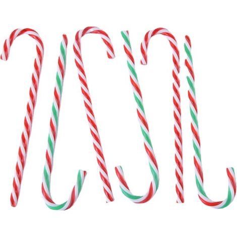 6er-Pack Weihnachtsschmuck in Zuckerstangenform, festliche Weihnachtsbaumdekoration, Partyzubehör für Zuhause, Farben, für Familie und Veranstaltungen