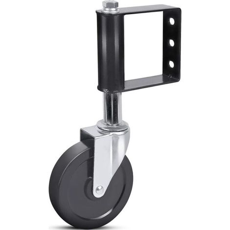 ALLIANDISRoulette de portail à ressort robuste pour portail pivotant en tube de bois et métal, petite roue de support de portail de clôture avec plaque de montage universelle, capacité de 113 kg, 12,7 (1/4)