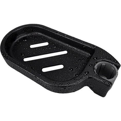 Porte-savon à clipser, compatible avec les barres de douche de 22 mm, porte-savon en ABS pour douche, plateau à savon chromé réglable à 360° pour lavabo de cuisine ou de salle de bain (noir) (1/4)