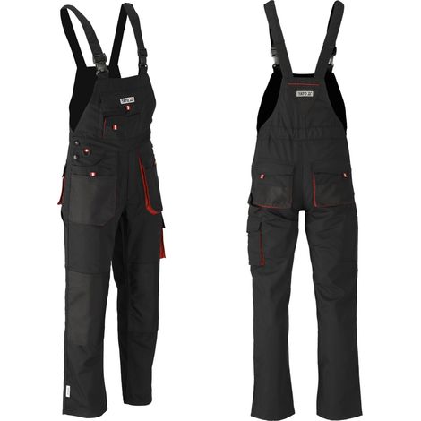 Pantalon de travail / salopette DUERO noir/rouge taille S