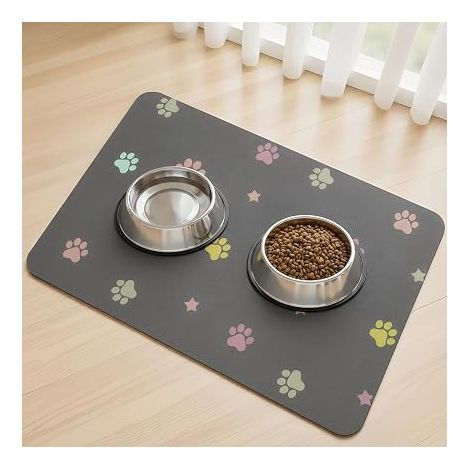 Tapis de Nourriture pour Chien - Tapis pour Bols de Nourriture et d'eau pour Chats et Chiens, Anti-Dérapant, 44 x 71 cm (1/5)