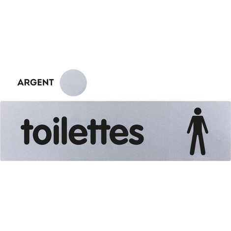 Targa porta in plexiglass 170 x 45 mm - Bagno Uomini - Classico argento - NOVAP - 4322193 (1/2)