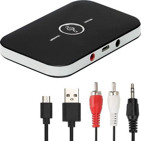 Bluetooth 5.0 Adaptateur Récepteur, Transmetteur Récepteur Bluetooth Audio 2 en 1 avec Sortie Audio 3,5mm Adaptateur/Convertisseur Bluetooth Audio RCA pour Voiture, Système Stéréo Domestique (1/5)