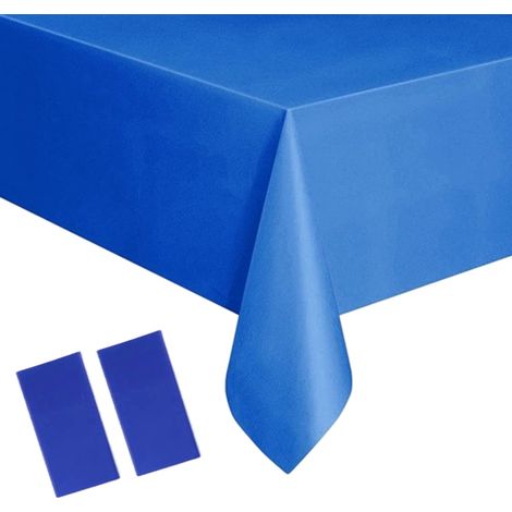 2 pièces 137 274cm Bleu Nappes Jetable,Rectangulaire Imperméables Nappe Plastique Décoration de Table pour Anniversaire,Fêtes,Mariages,Pique-niques,Halloween,Noël,Jardin Extérieur (1/5)