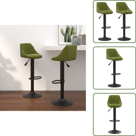 Tabourets de bar lot de 2 vert clair velours - Tabouret De Bar - Chaise De Comptoir - Fauteuil De Bar - Meuble Bar - Design Moderne (1/5)