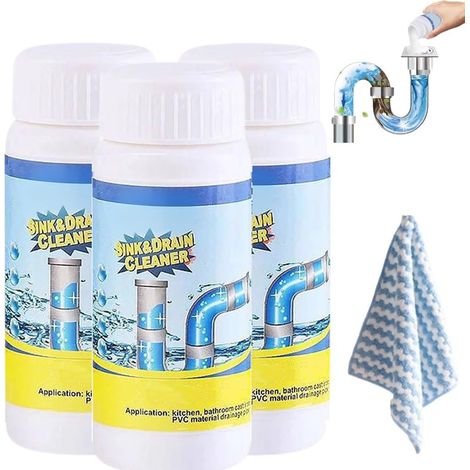 Lanoxie Deboucheur Evier,Lanoxie Déboucheur De Canalisations,Nettoyant Puissant Pour Canalisation,Poudre Nettoyante,Pour Cuisine Et Salle De Bain,Sink and Drain Cleaner (3PC)