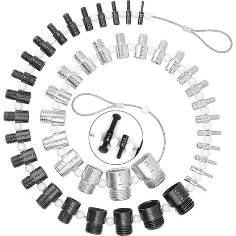 Nut and bolt thread gauge - High-speed steel wire gauge, standard and metric - Full SAE male and female gauge - Precise measurements