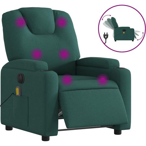 Maison Exclusive - Massagesessel Elektrisch Dunkelgrün Stoff