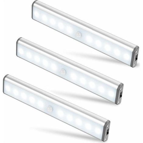 Lumière LED, sans fil, rechargeable par USB, magnétique, détecteur de mouvement, 2 modes d'éclairage, portable. Lampes de placard Lampes d'urgence portables Veilleuses pour enfants Fe (1/5)