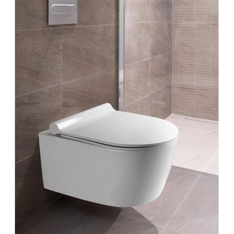 VILSTEIN Hänge WC  Spülrandlos  Tiefspüler Toilette inkl. Sitz mit Softclose  Quickrelease