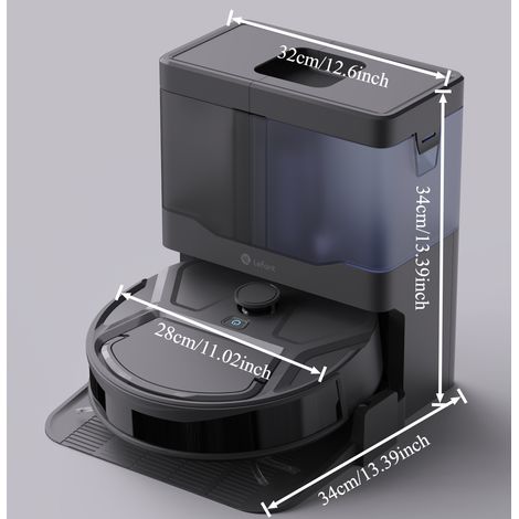 Lefant M265 Roboter-Sauger-Wascher mit Station, 3-in-1, 8000 Pa, automatische Entleerung, virtuelle Zonen, Lasernavigation mit Kartographie, ideal f眉r B枚den, Teppiche und Tierhaare, WiFi/Alexa/App, sc