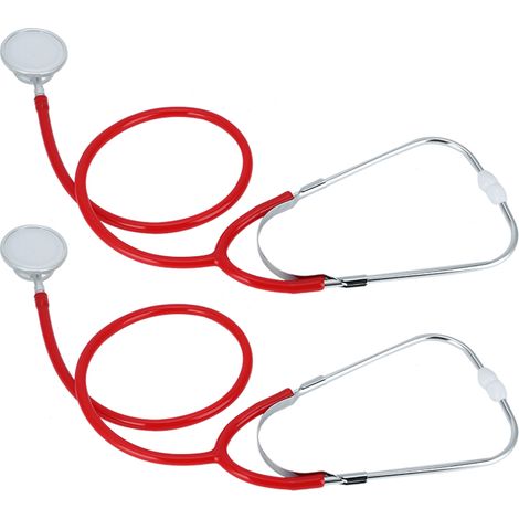 Lot de 2 stéthoscopes binauriculaire pour médecin, infirmier, vétérinaire, étudiant et soins de santé - Rouge