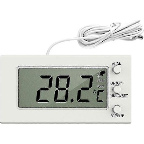 Thermomètre numérique multifonctionnel intégré, plage de température de -50 à 300 °C, thermomètre pour aquarium - Blanc (1/5)