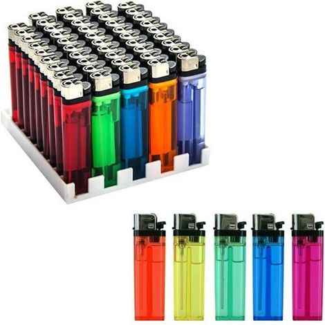 Stock 50 Pezzi Accendini Colorati Accendino Con Fiamma Regolabile