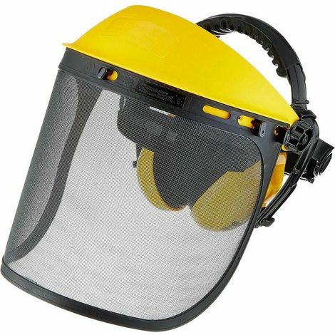 Visière en Maille d'Acier & Protège-Oreilles Réglable, Protection du Visage, du Front et des Oreilles (1/4)