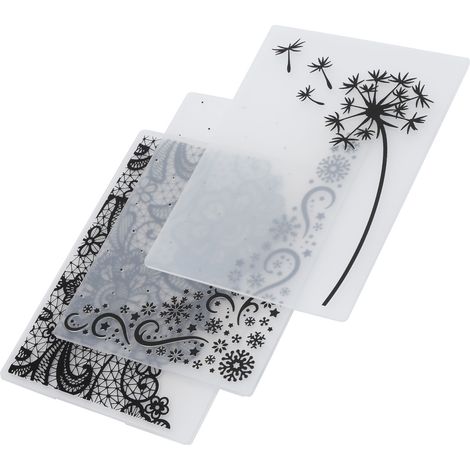 3 Poinçons de Gaufrage en Plastique DIY - Kit de Scrapbooking pour Cartes en Relief - Outils Créatifs pour Papier (1/5)
